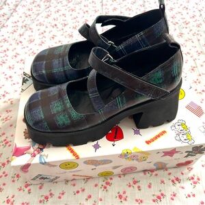 🌷 Heaven by Marc Jacobs x Nodalet Plaid Chunky Heel Mary Janes